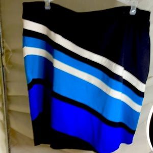 Diagonal stripe skirt with side zipper- worn once